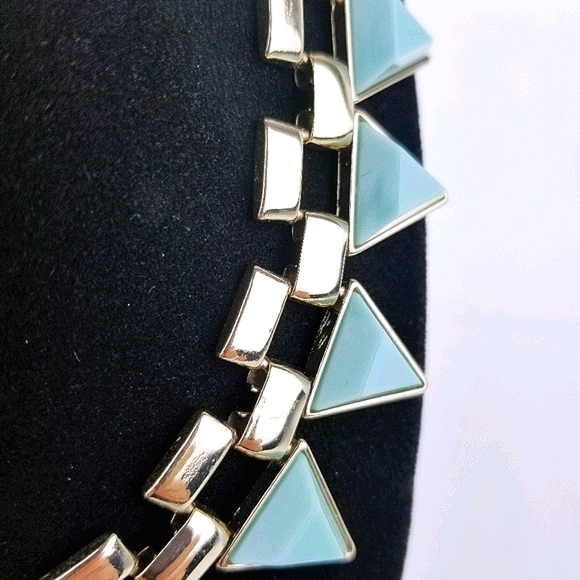 Gold & Mint Green Pyramid Necklace - Picture 6 of 9
